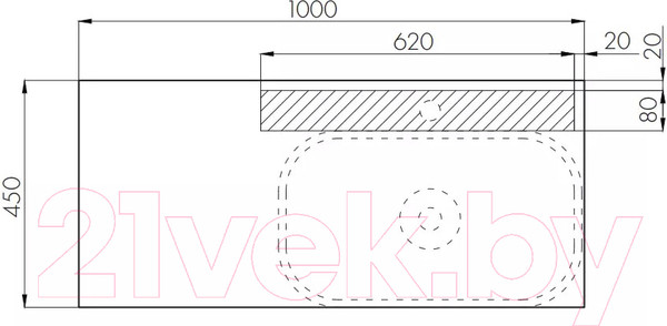 Изображение товара Тумба под умывальник Акватон Мишель 100 (1A256901MIX30)