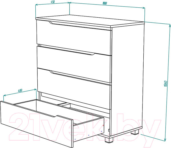 Изображение товара Комод Анмикс Прометей (сосна рандерс 540 wml)