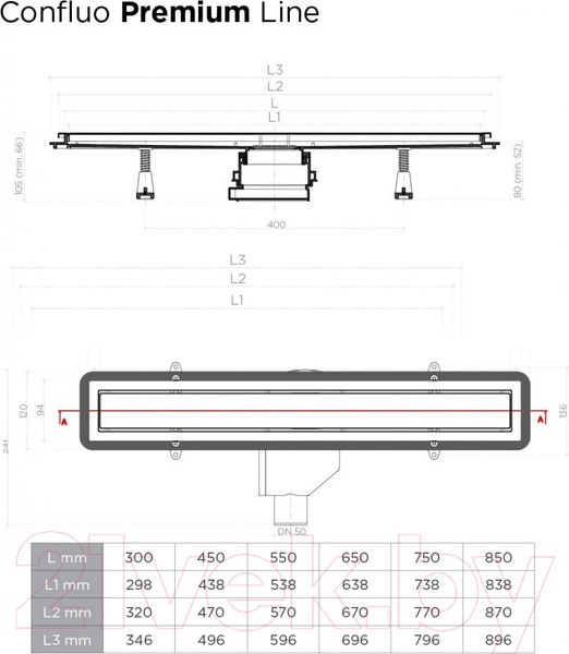 Изображение товара Трап для душа Bettoserb Confluo Premium Line 750 / 13100005 (201479)