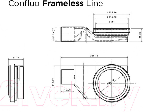 Изображение товара Трап для душа Bettoserb Confluo Frameless Line 850 / 13701233 (241324)