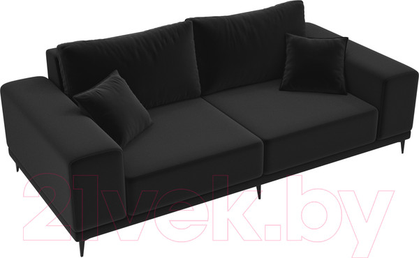 Изображение товара Диван Лига Диванов Льюес 275 / 108608 (микровельвет, черный)