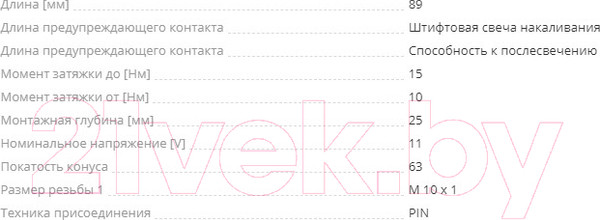 Изображение товара Свеча накаливания для авто Bosch 0250212009