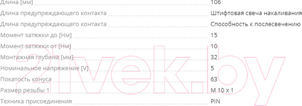 Изображение товара Свеча накаливания для авто Bosch 0250402002