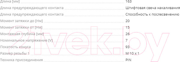 Изображение товара Свеча накаливания для авто Bosch 0250603001