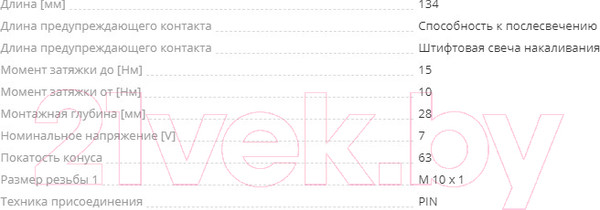 Изображение товара Свеча накаливания для авто Bosch 0250603006