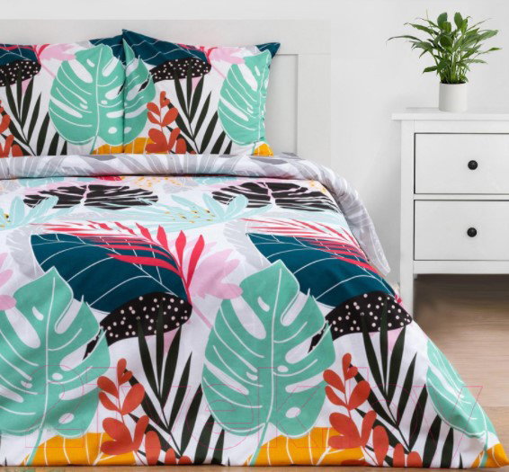 Изображение товара Комплект постельного белья Этель Colored Tropics Евро / 5418222