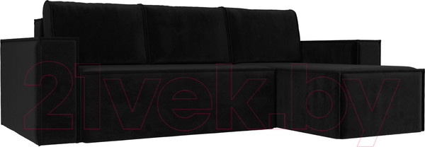 Изображение товара Диван угловой Лига Диванов Куба 277 правый / 108650 (велюр, черный)