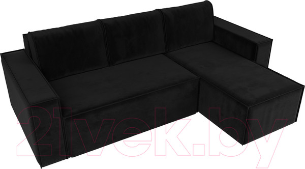 Изображение товара Диван угловой Лига Диванов Куба 277 правый / 108650 (велюр, черный)