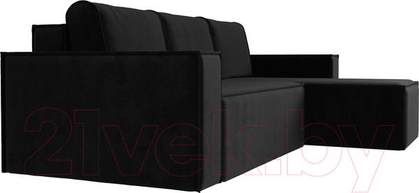 Изображение товара Диван угловой Лига Диванов Куба 277 правый / 108650 (велюр, черный)