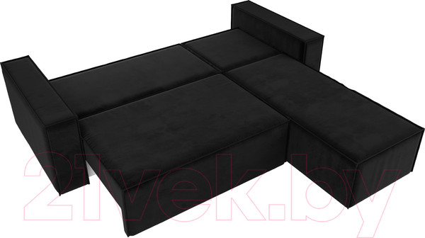 Изображение товара Диван угловой Лига Диванов Куба 277 правый / 108650 (велюр, черный)