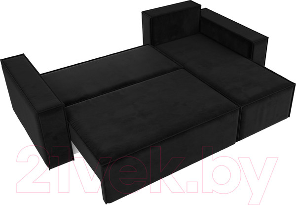 Изображение товара Диван угловой Лига Диванов Куба 277 правый / 108650 (велюр, черный)