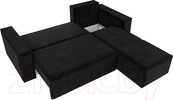 Изображение товара Диван угловой Лига Диванов Куба 277 правый / 108650 (велюр, черный)