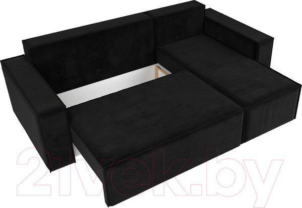 Изображение товара Диван угловой Лига Диванов Куба 277 правый / 108650 (велюр, черный)