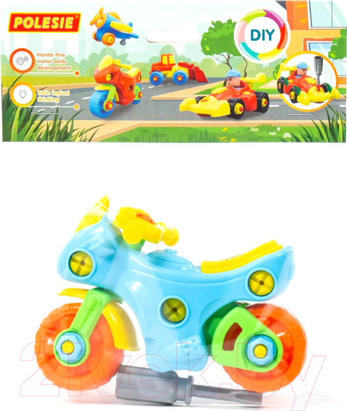 Изображение товара Игрушка-конструктор Полесье Мотоцикл / 78209 (25эл)