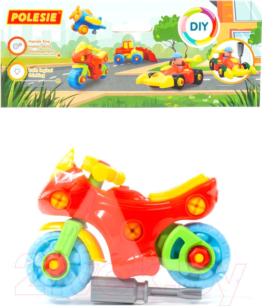 Изображение товара Игрушка-конструктор Полесье Мотоцикл / 78209 (25эл)