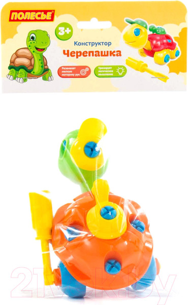 Изображение товара Игрушка-конструктор Полесье Черепашка / 83555 (24эл)