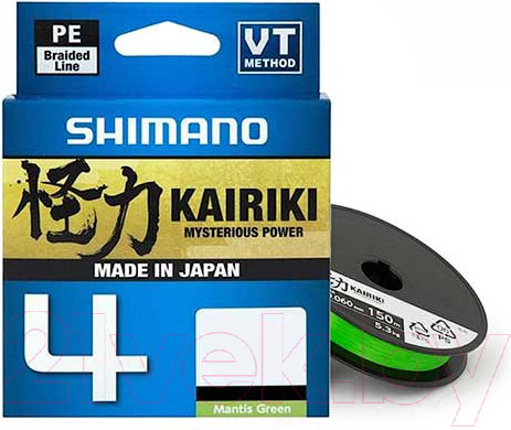 Леска плетеная Shimano Kairiki 4 PE 0.19мм / LDM54TE1819015G (150м, зеленый) — фото 6