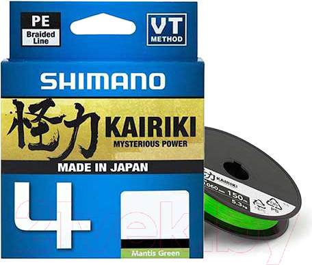 Леска плетеная Shimano Kairiki 4 PE 0.28мм / LDM54TE4028015G (150м, зеленый) — фото 6
