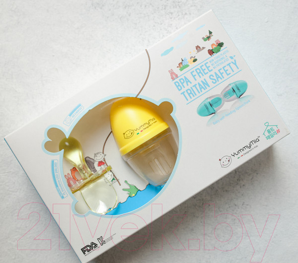 Изображение товара Набор столовых приборов для кормления YummyMia Мишка / B2 (желтый)