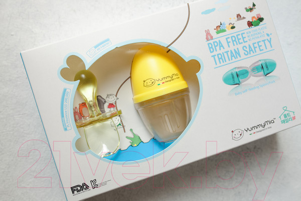 Изображение товара Набор столовых приборов для кормления YummyMia Мишка / B2 (желтый)