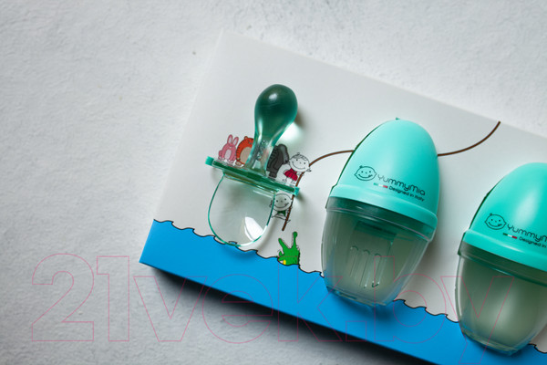 Изображение товара Набор столовых приборов для кормления YummyMia Мишка / B3 (зеленый)