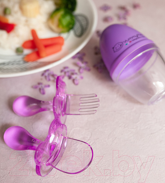 Изображение товара Набор столовых приборов для кормления YummyMia Мишка / B5 (пурпурный)
