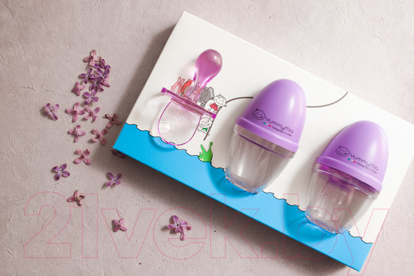 Изображение товара Набор столовых приборов для кормления YummyMia Мишка / B5 (пурпурный)