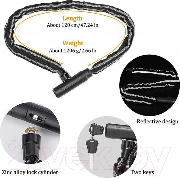 Изображение товара Велозамок RockBros LCXR0100