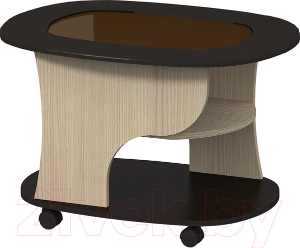 Изображение товара Журнальный столик Премиум СЖ-1 со стеклом (венге/шимо светлый)