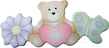 Изображение товара Накладка декоративная для мебели Лель Мишка с бабочкой и ромашкой 011