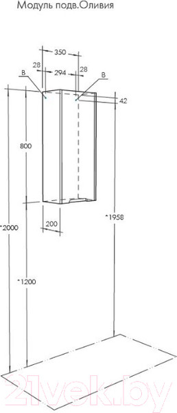 Изображение товара Шкаф для ванной Акватон Оливия подвесной (1A254703OLUGL)