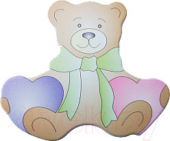 Изображение товара Накладка декоративная для мебели Лель Мишка с бантом и два сердечка 010