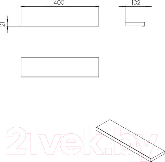 Изображение товара Полка для ванной Акватон Лофт Урбан Орегон (1A255503LQX50)