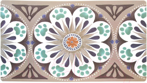 Изображение товара Коврик под миску Tarhong Carmel / TPMMT0200PMM (бежевый с рисунком)