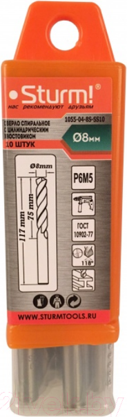 Изображение товара Набор сверл Sturm! 1055-04-8S-SS10