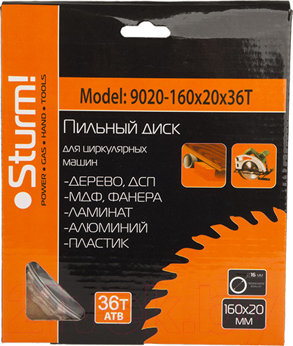 Изображение товара Пильный диск Sturm! 9020-160-20-36T