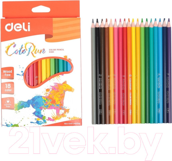 Изображение товара Набор цветных карандашей Deli С00110 (18цв)