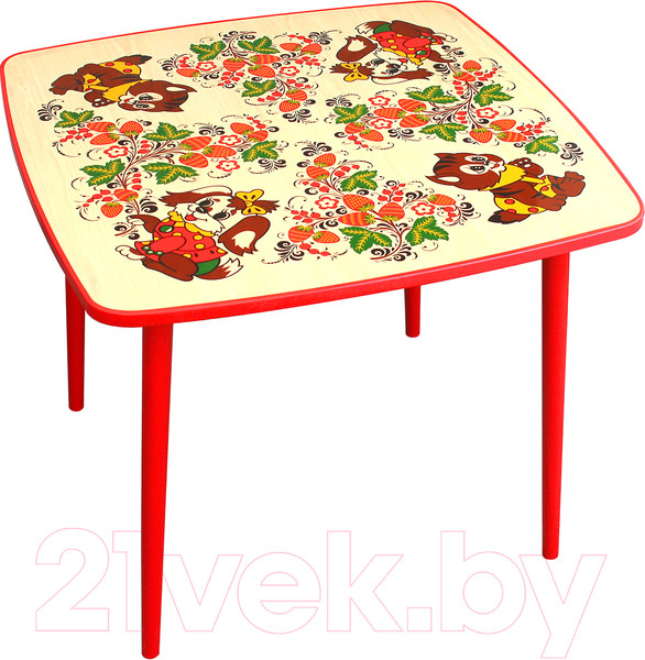Изображение товара Стол детский Хохломская Роспись Осень. Зверьки 7266