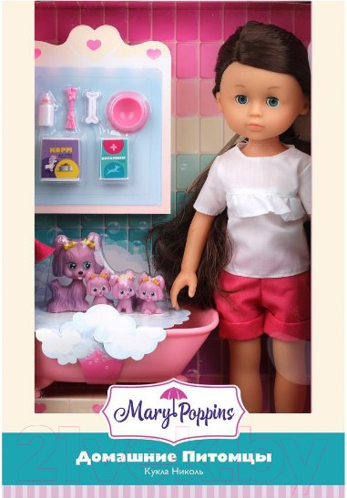Изображение товара Кукла с аксессуарами Mary Poppins Николь. Домашние питомцы. Щенки / 451356