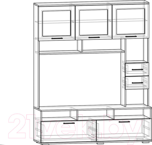 Изображение товара Стенка Премиум ТВА Александра ТВ (бодега/вяз каньон милк)