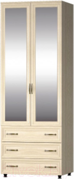 Изображение товара Шкаф Премиум Гармония двухстворчатый с ящиками с зеркалами (шимо светлый)