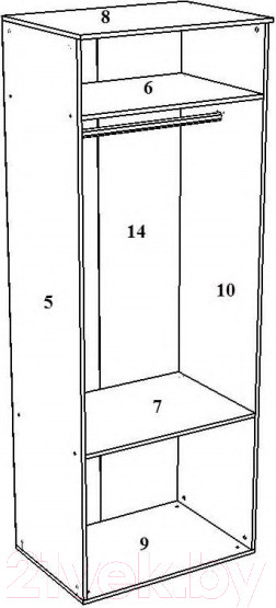 Изображение товара Шкаф Премиум Гармония двухстворчатый с ящиками с зеркалами (шимо светлый)