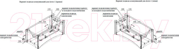 Изображение товара Ванна акриловая Vannesa Агата 150x70 / 2-78-0-0-1-224Р (с экраном и каркасом)