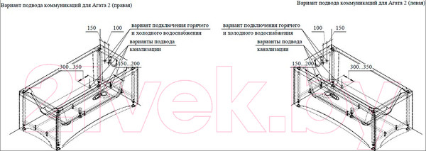 Изображение товара Ванна акриловая Vannesa Агата 170x70 / 2-78-0-0-1-226Р (с экраном и каркасом)