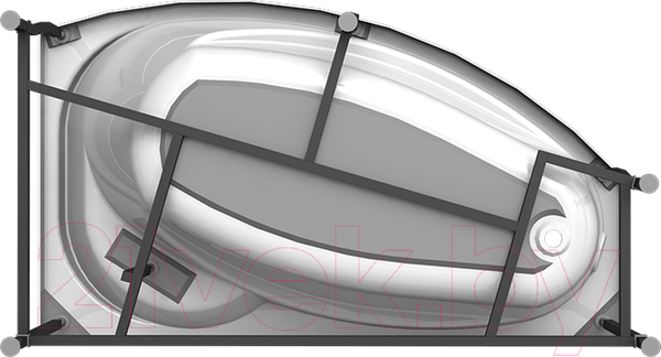 Изображение товара Ванна акриловая Vannesa София 169x99 / 2-78-0-1-1-223 (с экраном и каркасом левым)