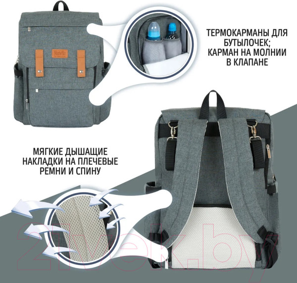 Изображение товара Рюкзак Nuovita CapCap Hipster (серый)