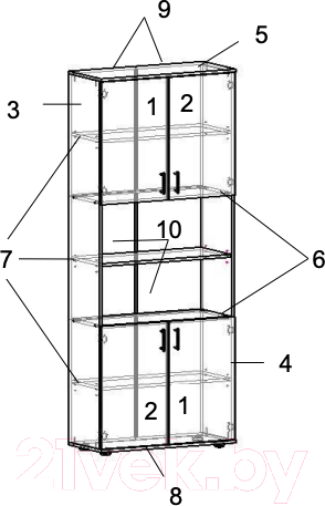 Изображение товара Шкаф Премиум Акцент модуль 8 (шимо светлый)