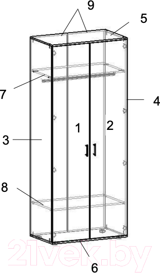 Изображение товара Шкаф Премиум Акцент модуль 10 (шимо светлый)