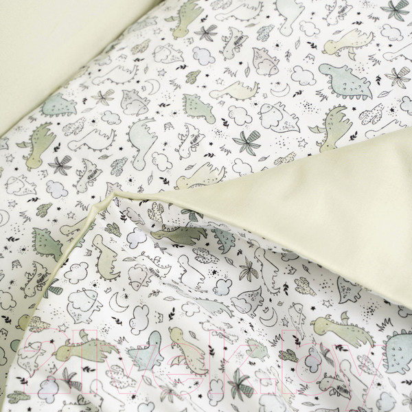 Изображение товара Комплект постельный для малышей Perina Lovely Dream / ЛД3-02.2 (3 предмета, Dino)