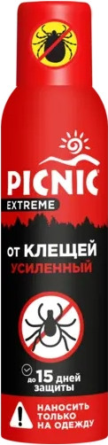 Изображение товара Аэрозоль от насекомых PICNIC Extreme от клещей (150мл)